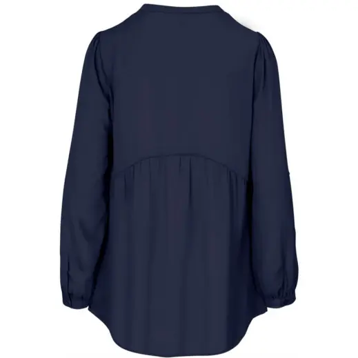 Ladies Long Sleeve Candice Blouse Navy Back